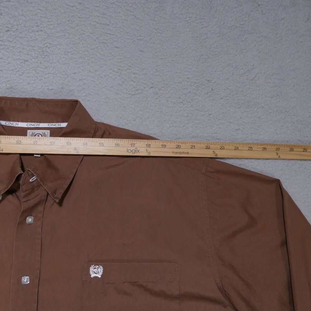 Cinch Shirt Mens XL Western Button Down Long Sleeve Cowboy Brown - Picture 9 of 15